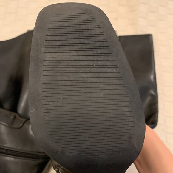 Knee High Tall Boots, Chunky Heel, Black, 8.5 - Picture 11 of 11